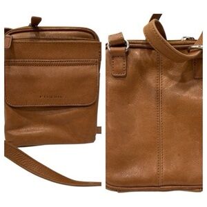 Fossil Men's Brown Leather Messenger Bag